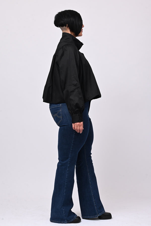 Camicia crop lupetto - Nero