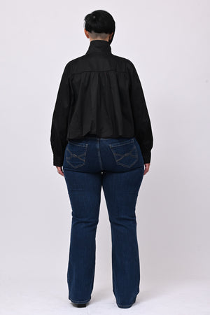 Camicia crop lupetto - Nero
