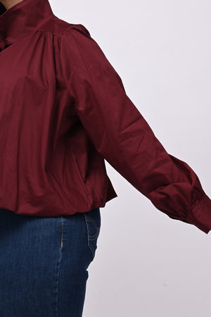 Camicia crop lupetto - Vino