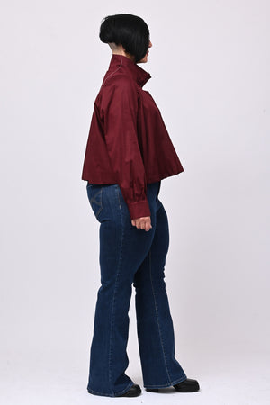Camicia crop lupetto - Vino