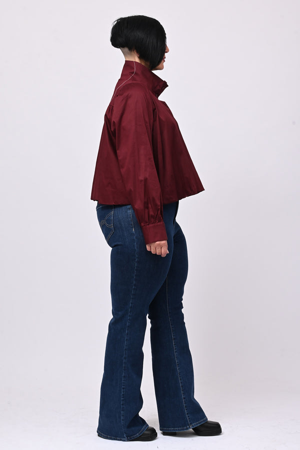 Camicia crop lupetto - Vino
