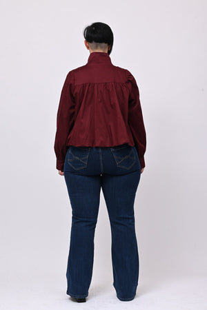 Camicia crop lupetto - Vino