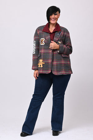 Giacca tartan toppe - Grigio