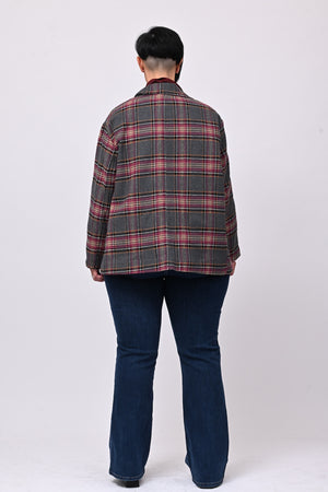 Giacca tartan toppe - Grigio
