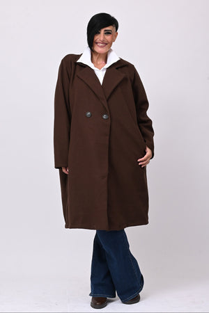 Cappotto over doppio petto - Moro