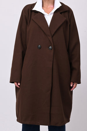 Cappotto over doppio petto - Moro