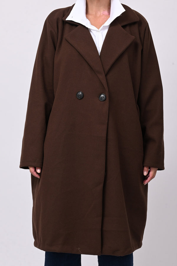 Cappotto over doppio petto - Moro