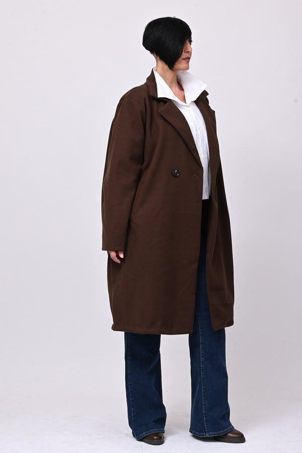 Cappotto over doppio petto - Moro