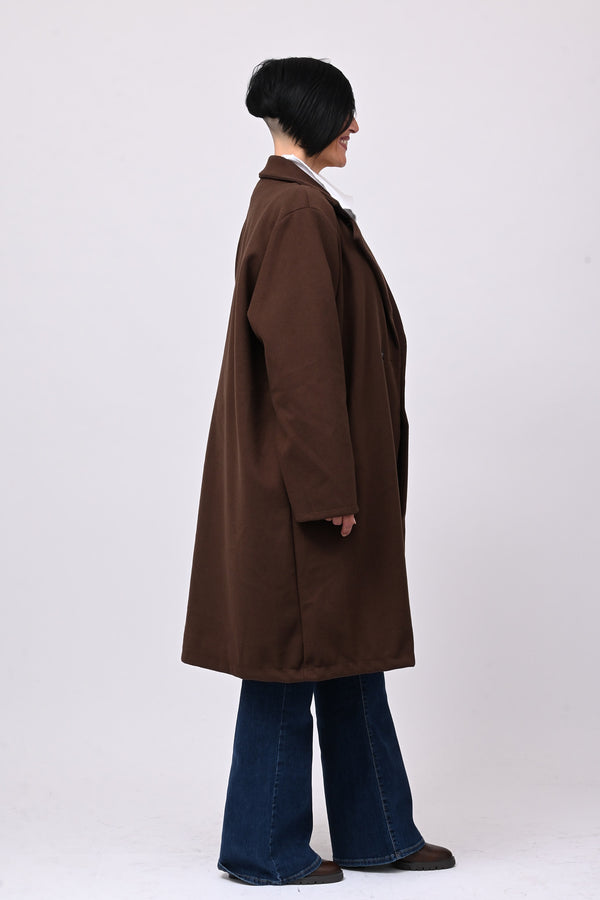 Cappotto over doppio petto - Moro