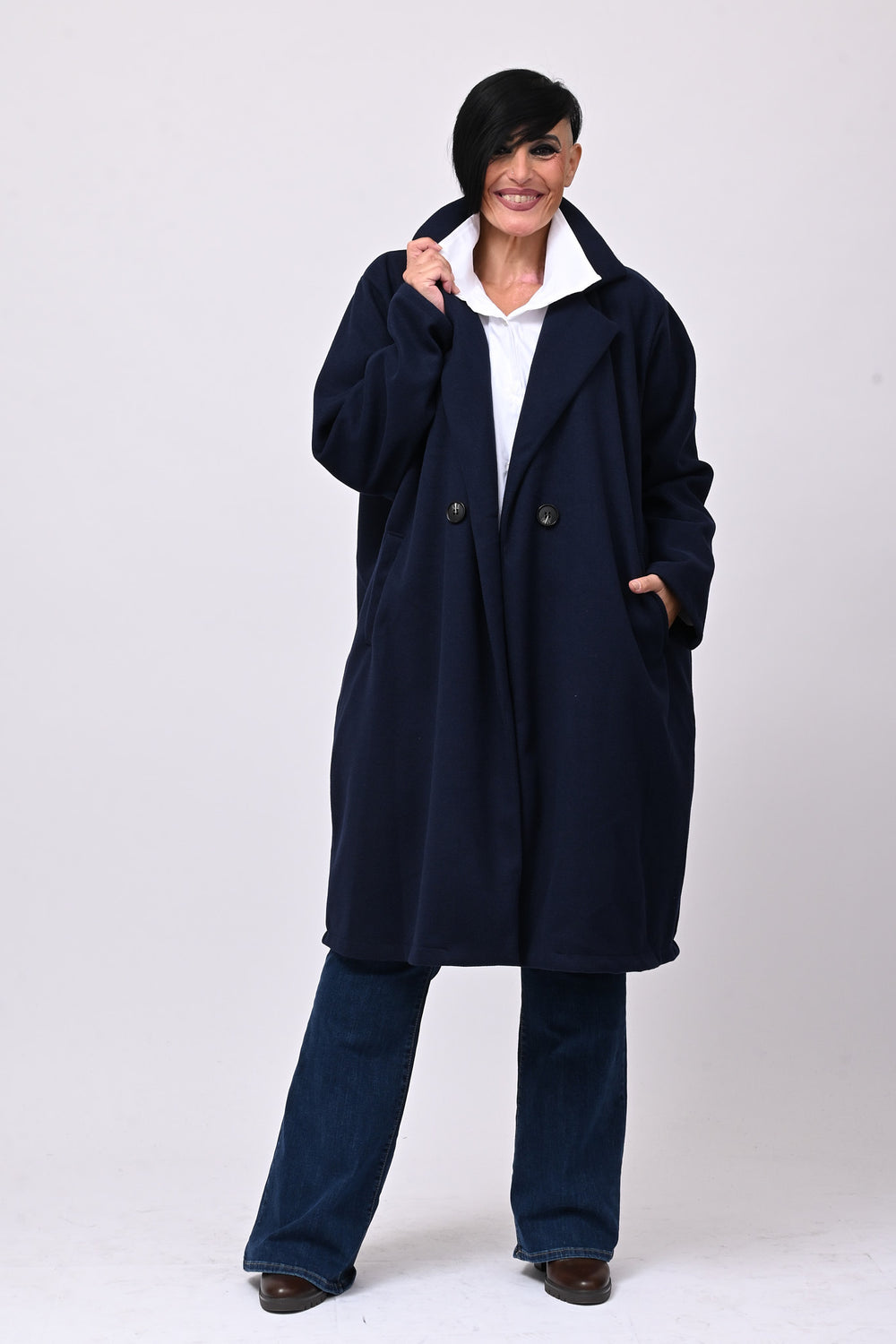 Cappotto over doppio petto - Blu