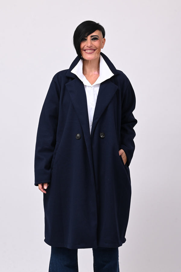 Cappotto over doppio petto - Blu