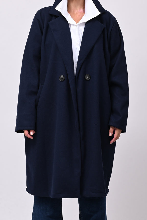 Cappotto over doppio petto - Blu