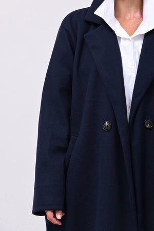 Cappotto over doppio petto - Blu