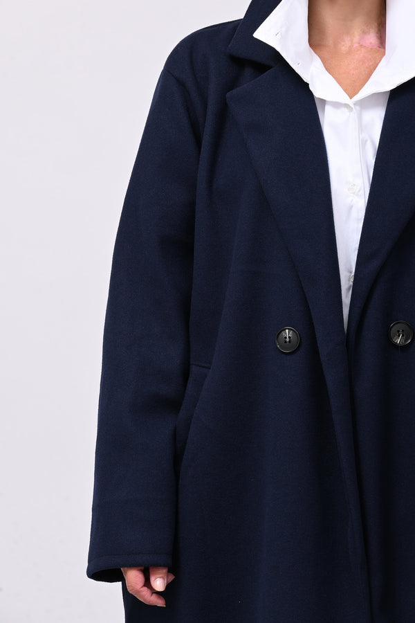 Cappotto over doppio petto - Blu