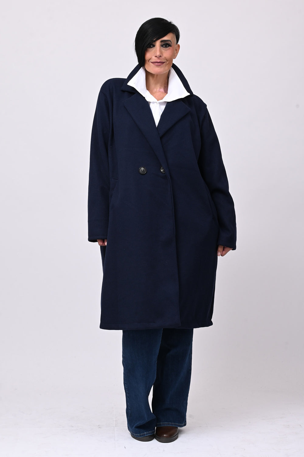 Cappotto over doppio petto - Blu