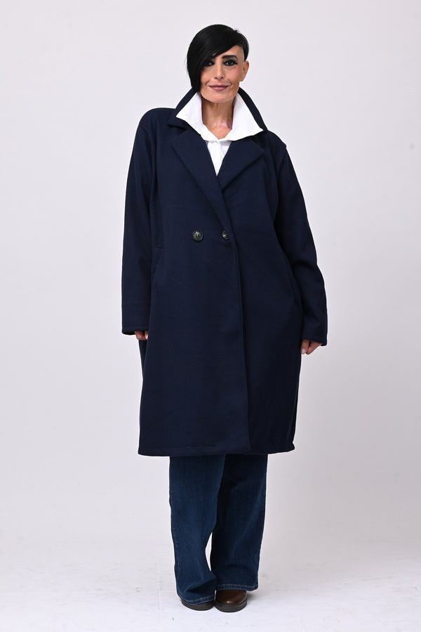 Cappotto over doppio petto - Blu