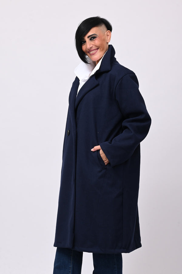 Cappotto over doppio petto - Blu
