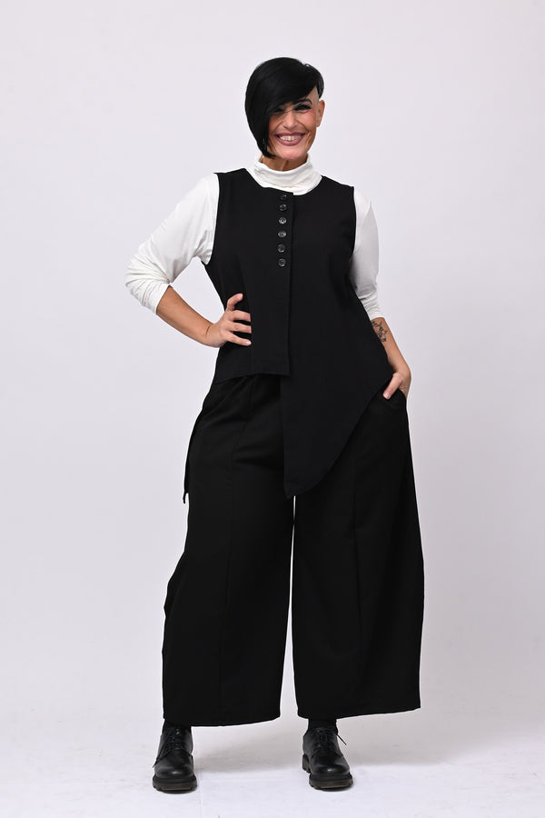 Gilet asimmetrico frack - Nero