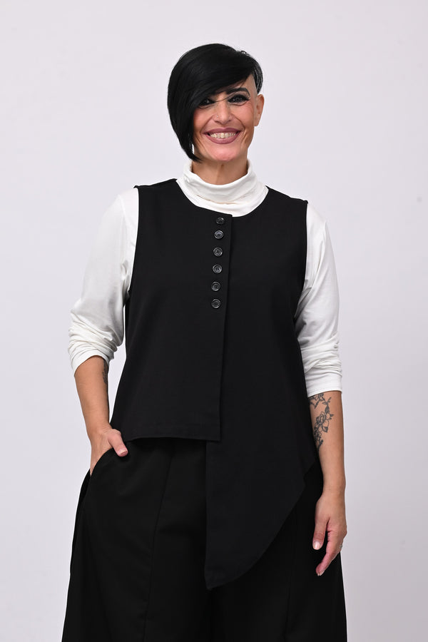 Gilet asimmetrico frack - Nero