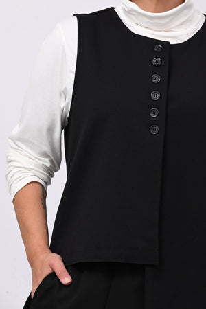 Gilet asimmetrico frack - Nero
