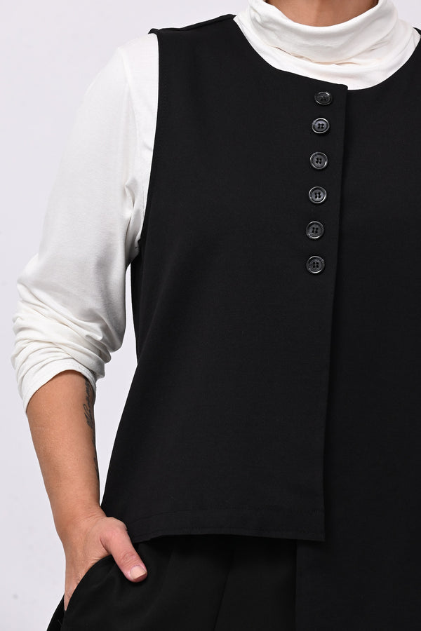 Gilet asimmetrico frack - Nero