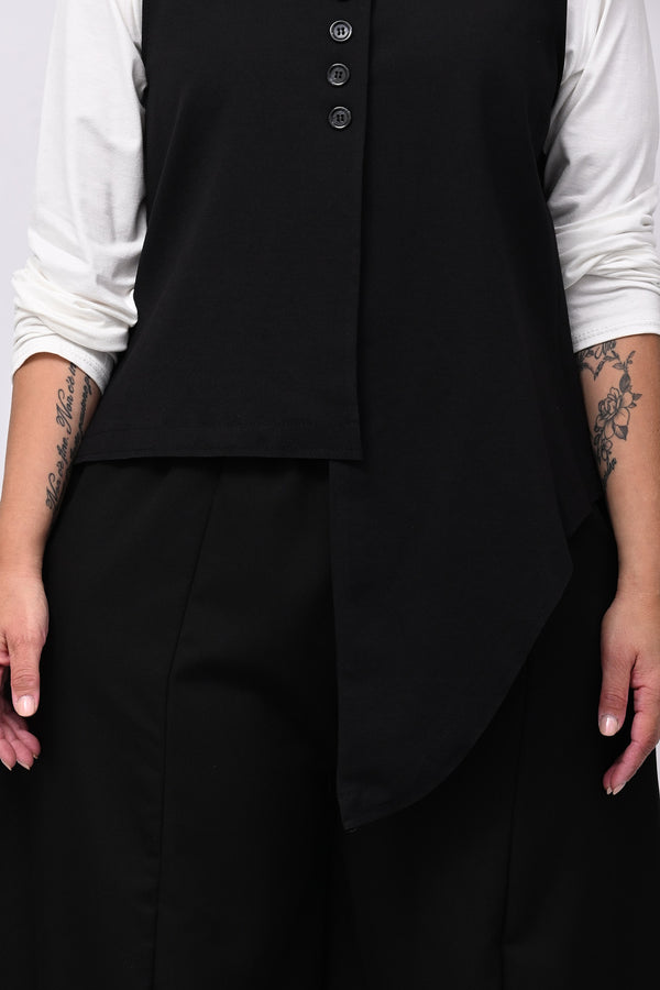 Gilet asimmetrico frack - Nero