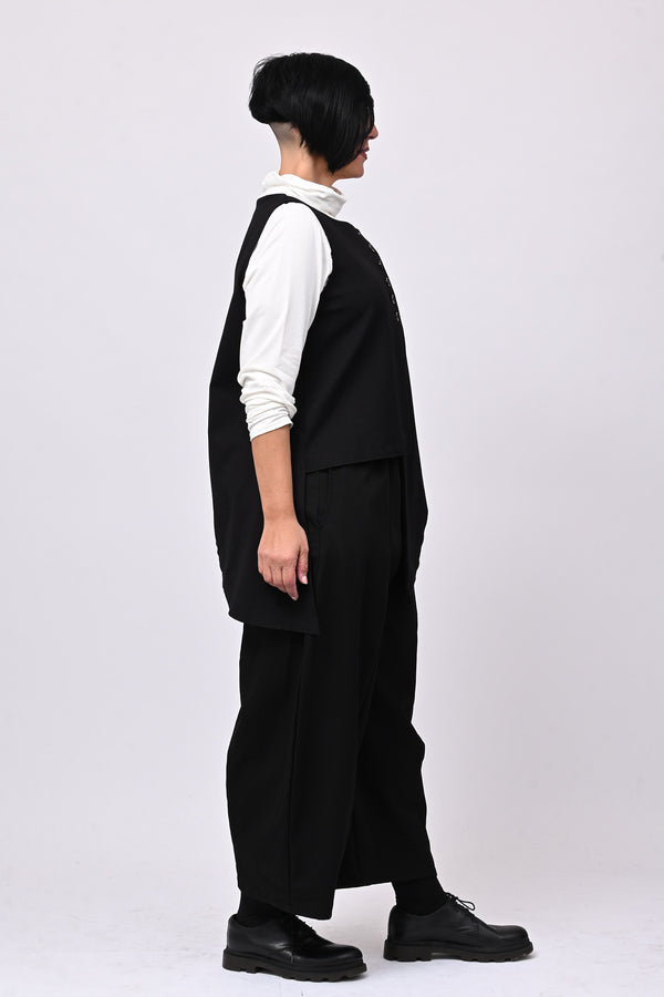 Gilet asimmetrico frack - Nero