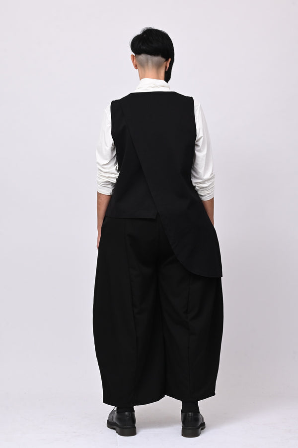 Gilet asimmetrico frack - Nero