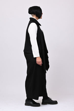Gilet collo anello lacci - Nero