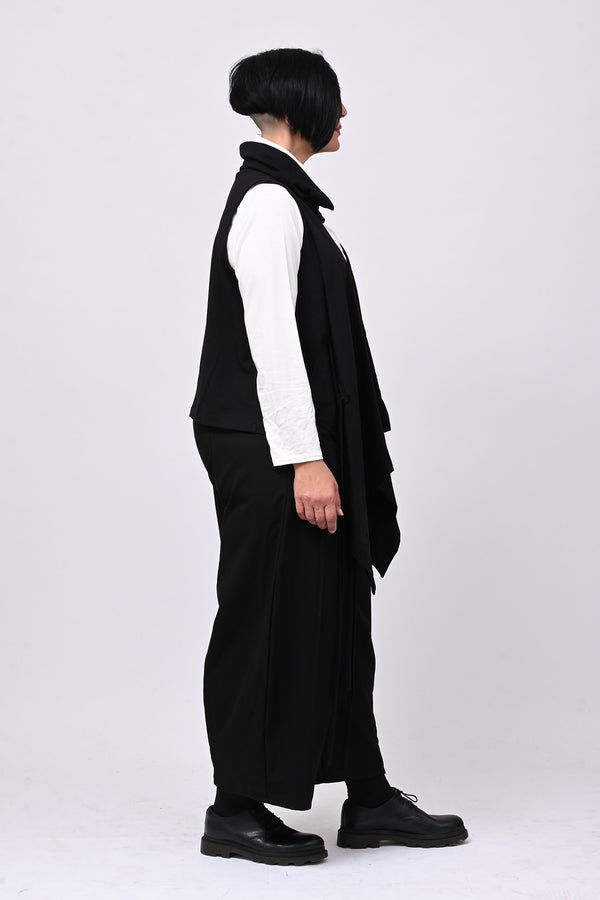 Gilet collo anello lacci - Nero