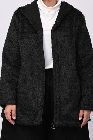 Teddy cappuccio zip - Nero