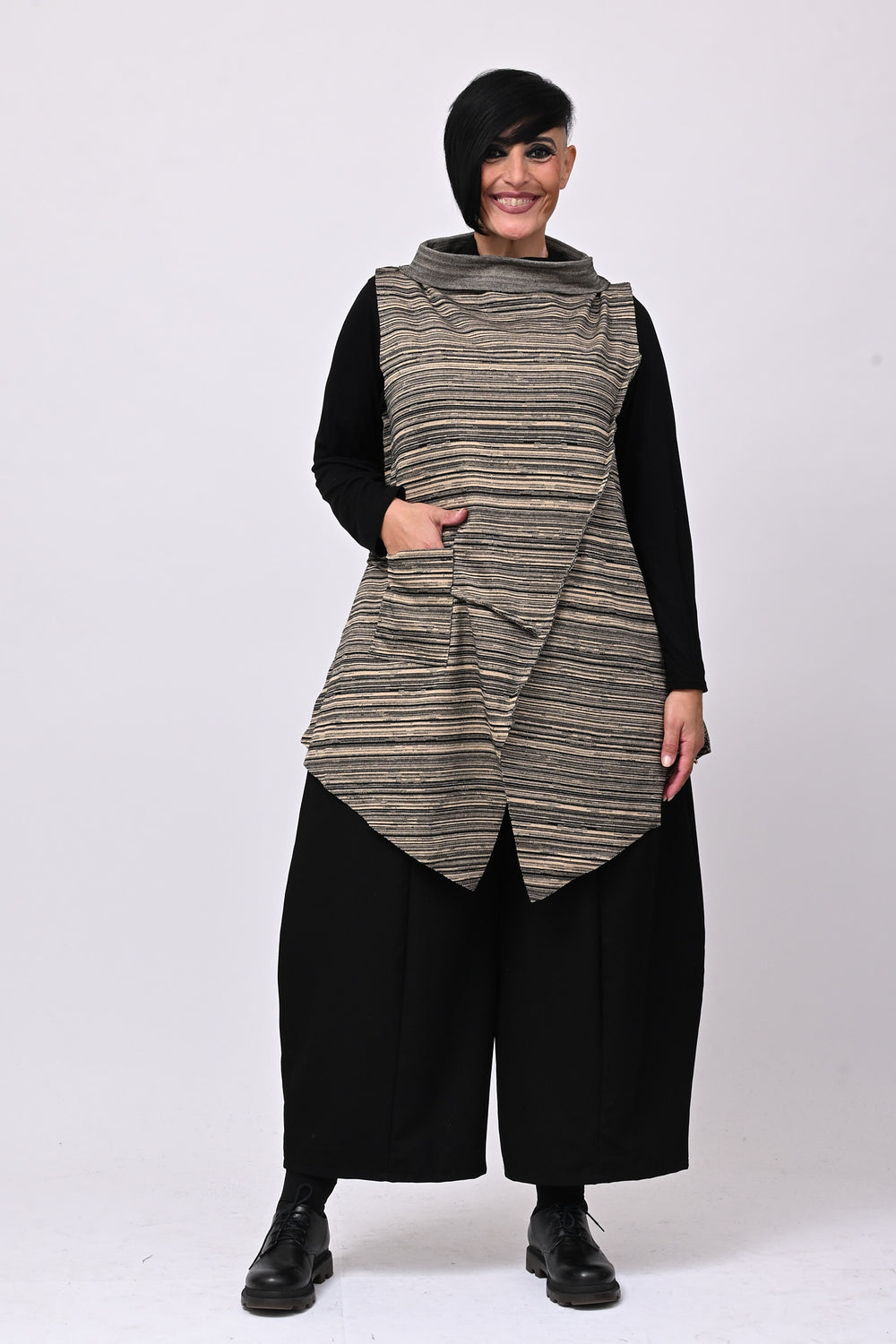 Gilet punte rigato - Biscotto