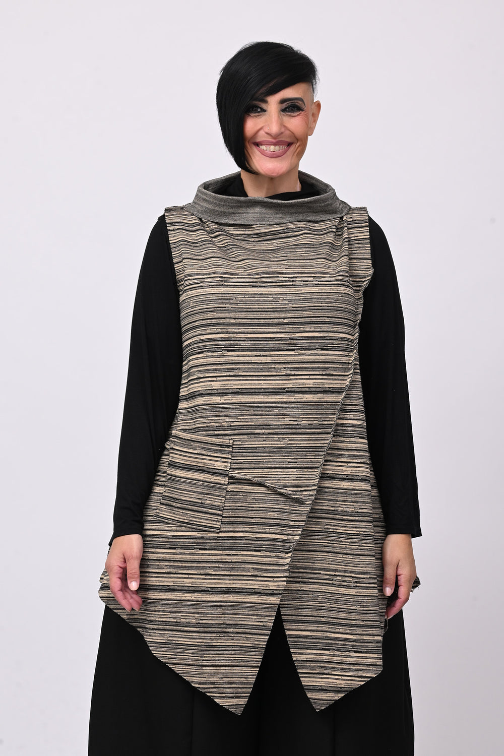 Gilet punte rigato - Biscotto