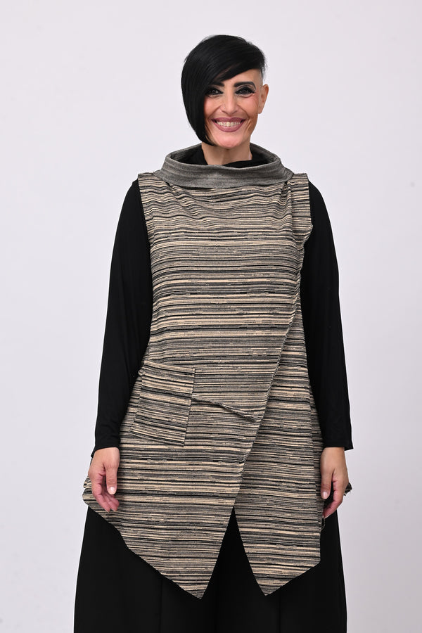 Gilet punte rigato - Biscotto
