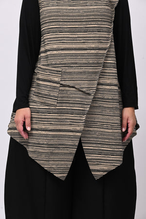 Gilet punte rigato - Biscotto