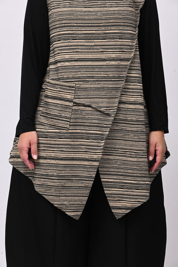Gilet punte rigato - Biscotto