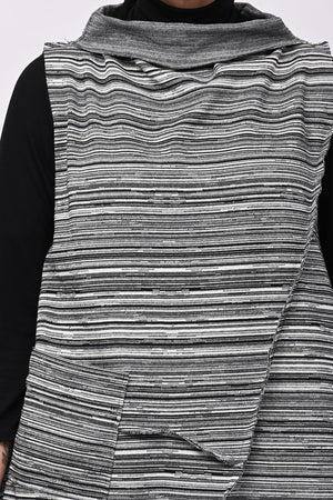 Gilet punte rigato - Nero
