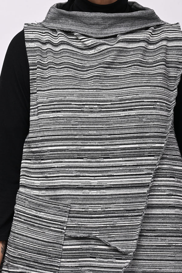 Gilet punte rigato - Nero