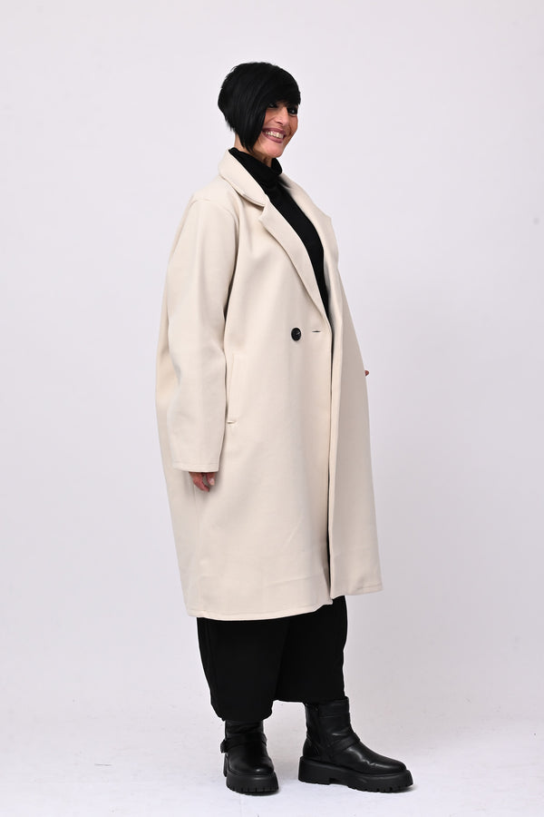 Cappotto over doppio petto - Burro
