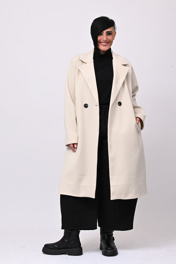 Cappotto over doppio petto - Burro