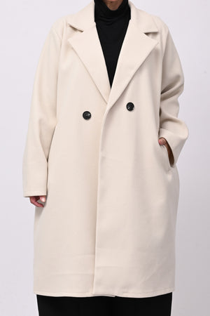 Cappotto over doppio petto - Burro