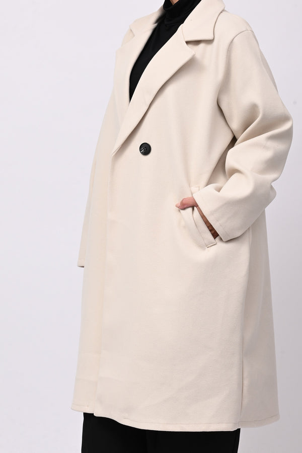 Cappotto over doppio petto - Burro