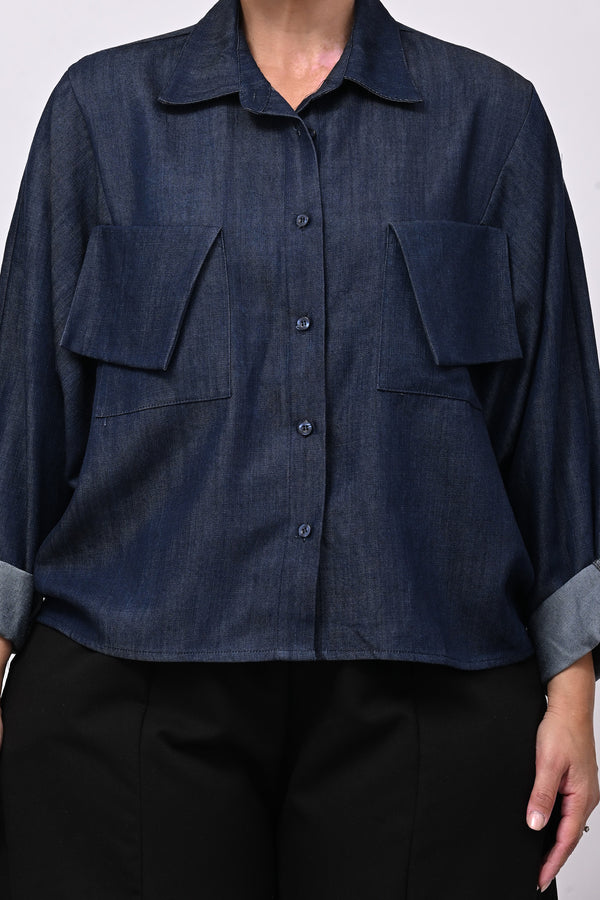 Giacca camicia jeans - Blu scuro