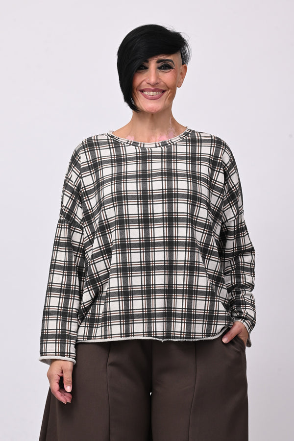 Felpa scatoletta tartan - Burro
