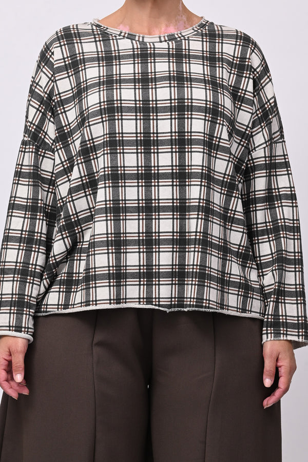 Felpa scatoletta tartan - Burro