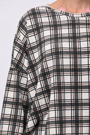 Felpa scatoletta tartan - Burro