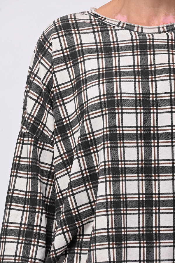 Felpa scatoletta tartan - Burro