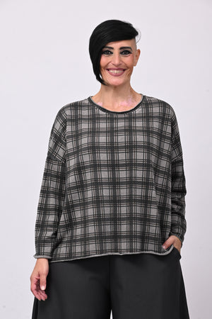 Felpa scatoletta tartan - Grigio