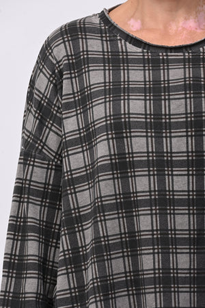 Felpa scatoletta tartan - Grigio