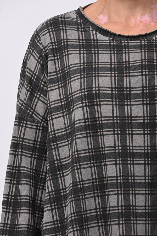 Felpa scatoletta tartan - Grigio